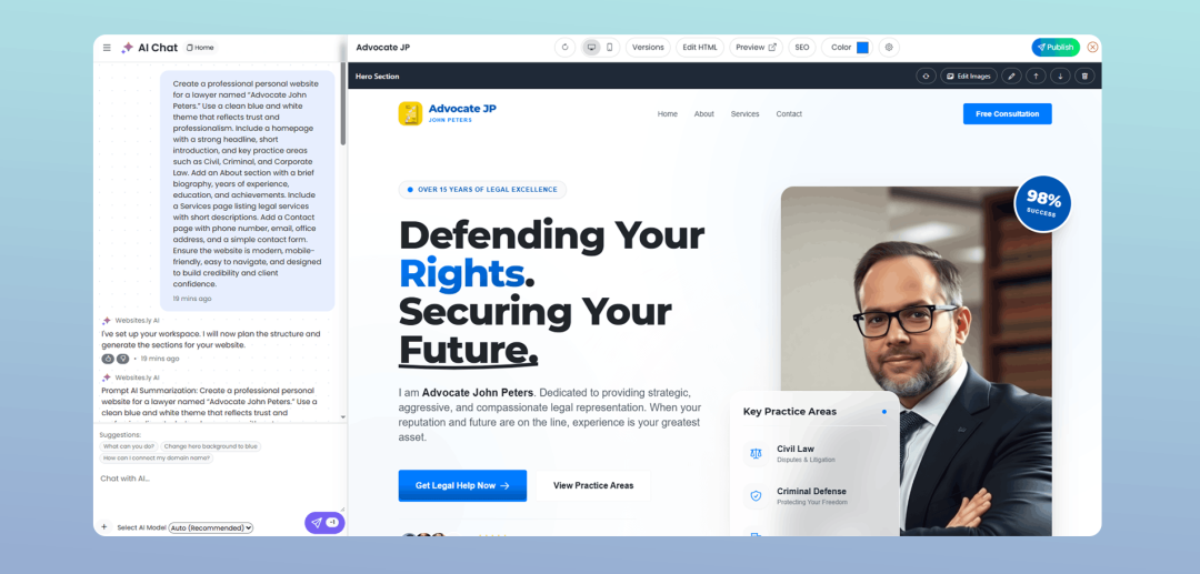 Law firm website builder